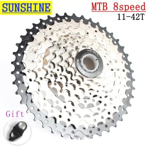 Free Shipping SUNSHINE-SZ MTB Mountain &city Bike 8s 24s 8Speed 11-42T Cassette Freewheel Sprockets for Bicycle Parts flywheel