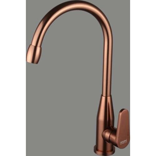 Free Shipping Single handle rose gold bathroom faucet with deck mounted Space aluminium kitchen sink water faucets