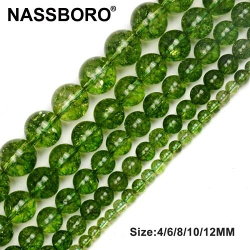 Green Natural Crystal Beads Natural Stone Beads for Jewelry Making Loose Spacers Bead DIY Necklace Bracelet Needlework Craft