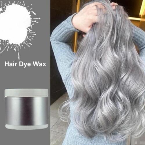 115g Quick Drying Hair Wax Natural Effect Fast Molding Portable Grandma Grey Solid Hair Wax Disposable Cream for Home Hair Color