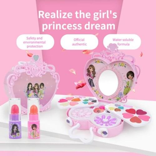 Childrens Cosmetics Makeup Toy Set Pretend Play Girls Princess Tote Box Safe Non-toxic Washable Beauty Play House Kids Gift New