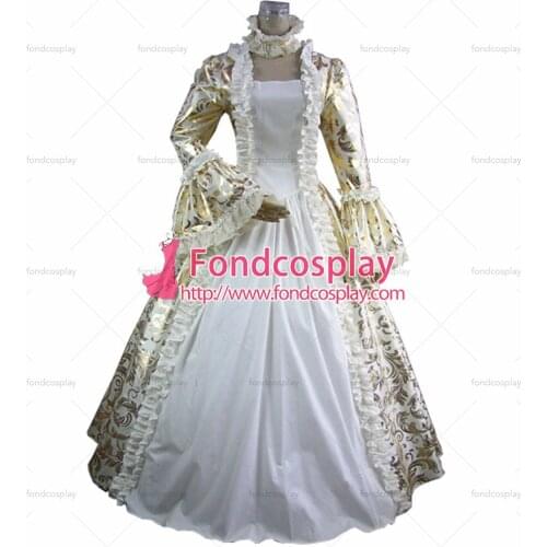 Gothic Lolita Punk Medieval Gown Golden Ball Long Evening Dress Jacket Tailor-made[CK1388]