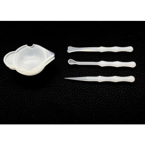 Epoxy Resin Liquid Mixing Tools Silicone Cup DIY Craft Reusable Bowl with 3pcs Stirrers Pigment Mixer Pot Dish