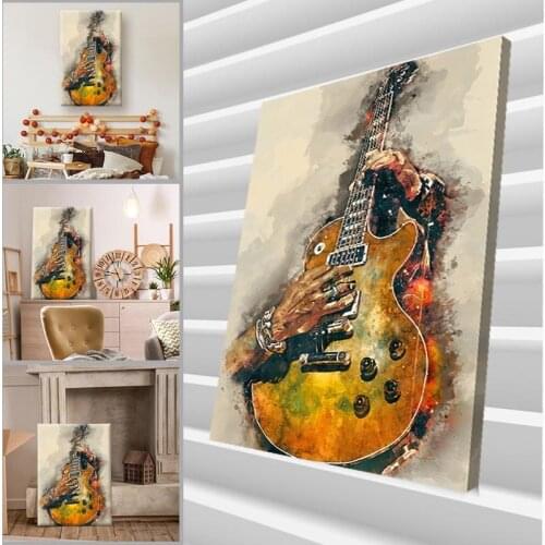 Picture Canvas Printed Painting Electric Guitar Wall Art Poster for Living Room Decor No Frame