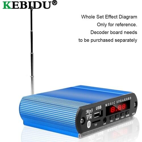 KEBIDU Blue Aluminum Shell Module Case Box for Bluetooth WMA Decoder Board MP3 Music Player Car Radio Module Support USB FM TF