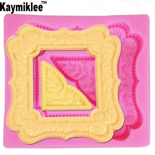 Kaymiklee M374 Flower Square Mirror UV Resin Silicone Mold Fondant Chocolate Candy Gumpaste Surgarcraft Crystal Epoxy Soft Clay