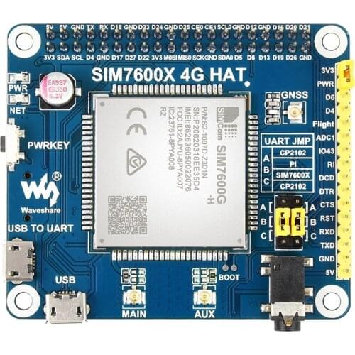 Waveshare SIM7600G-H 4G Expansion Module for Raspberry Pi GNSS GPS LBS Positioning Global Communication Support 3G/2G