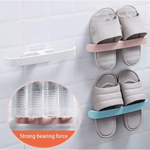 Bathroom Wall Mounted Slippers Hanger Shoe Organizer Family Storage Shoe Rack Punch-free Space Saving Hanging Shoe Box