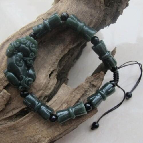 Natural Hetian Jade Lotus Pi xiu Jade Bracelet Jewelry Lucy Exorcise evil spirits Auspicious Amulet Jade Bracelet Fine Jewelry