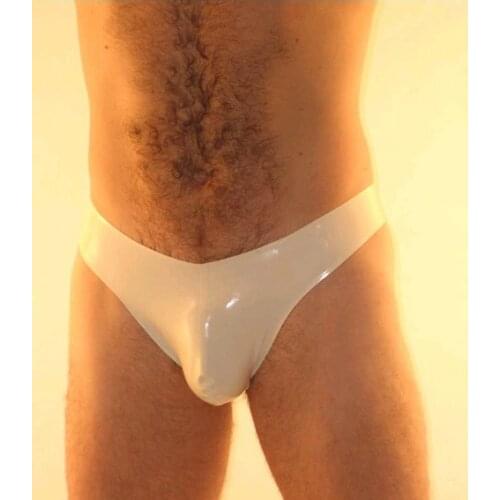 New Fashion Sexy White Latex Rubber Underwear 100% Natrual Latex Fetish Briefs For Men Plus Size Hot Sale