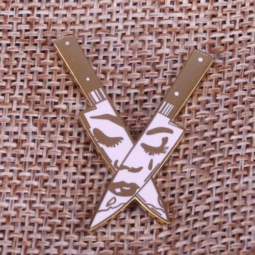 Knife lapel pin Women Brooch Badge Enamel Pin