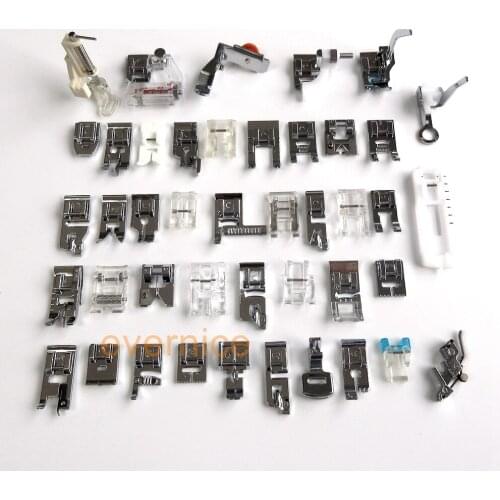 42 Pcs Low Shank Feet + Plastic Box For Juki Bernina Bernette Euro-Pro White