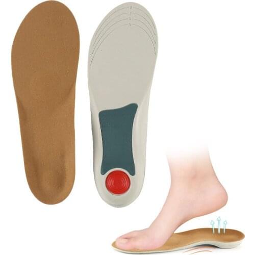 Pu Sports Orthopedic Insoles For Shoes Flatfoot Foot Flat Arch Support Foot Varus Correction Men Women She Pad Inserts Cushion