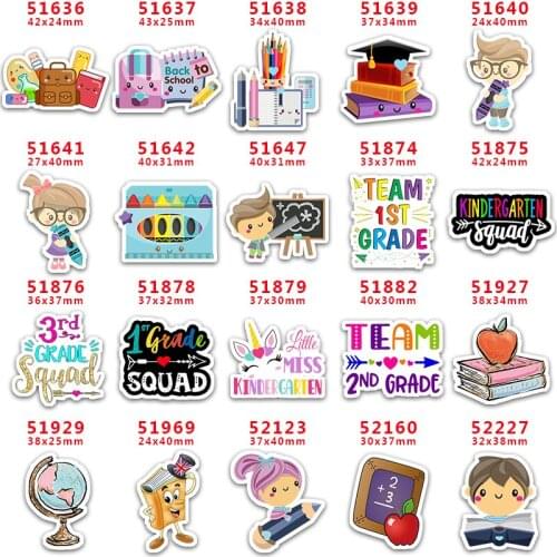 DIY Craft Supplies Sewing Accessories Cartoon Back To School Printed Planar Resins Mold 10 Pieces. PR-51636