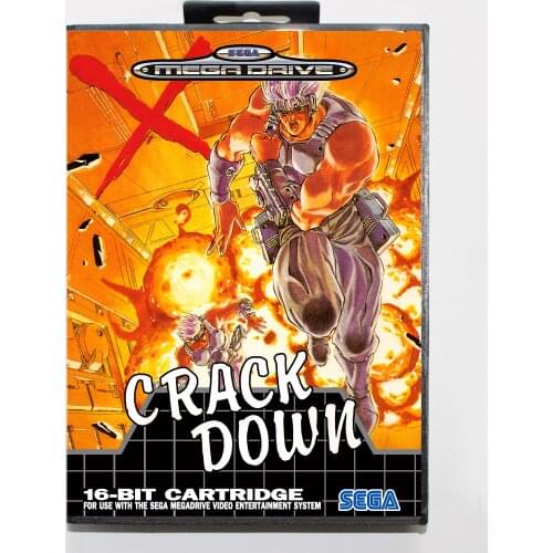 Crack Down with Retail Box 16bit MD Game Card For Sega Mega Drive/ Genesis