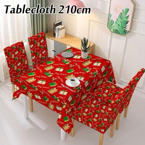 Christmas Tablecloth Chair Cover Decoration Gift Box Waterproof Tablecloth Christmas Banquet Dining Table And Chair Decoration