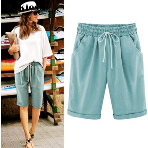 Harem Pants Women 2018 new Summer cotton linen Casual Harem Pants Elastic High Waist Slim Work Pants Plus Size 6xl Trousers