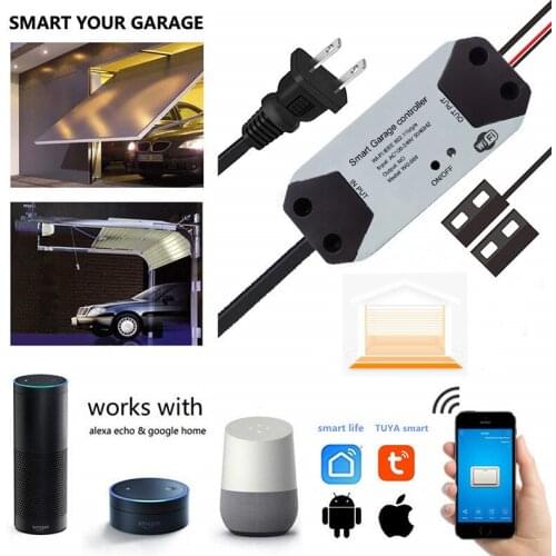 Smart Wifi Garagedoor Opener Supports Alexa Google Home Tuya APP Wireless WIFI Remote Control Smart Garage Door Opener