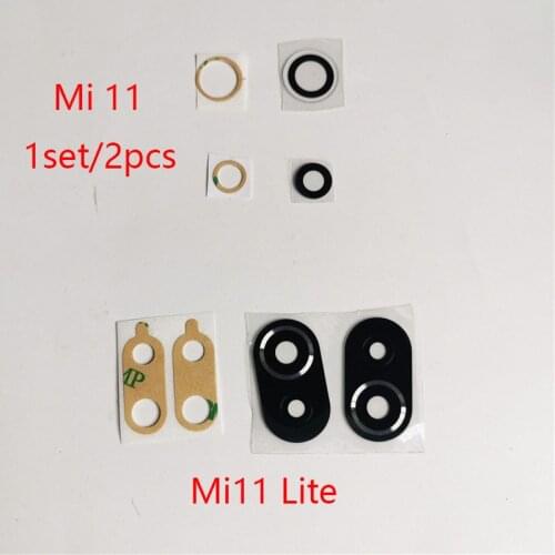 2pcs/lot Camera Glass lens For Xiaomi Mi11 Mi 11Lite Rear Back Camera Glass lens Cover with Adhesive Sticker
