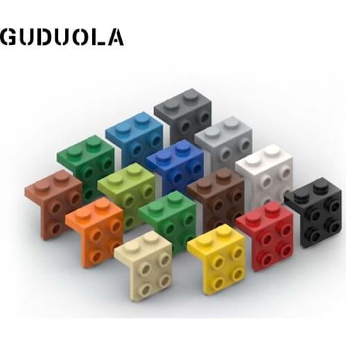 Guduola Building Block 44728 Bracket 1x2-2x2 Angle Plate Brick Small Particle MOC Build Assembly Blocks Toys 50pcs/lot