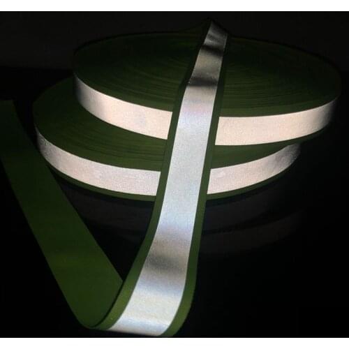 Reflective Webbing Ribbon Weaving Piping Taps Fabric Tape Warning with bright reflective film