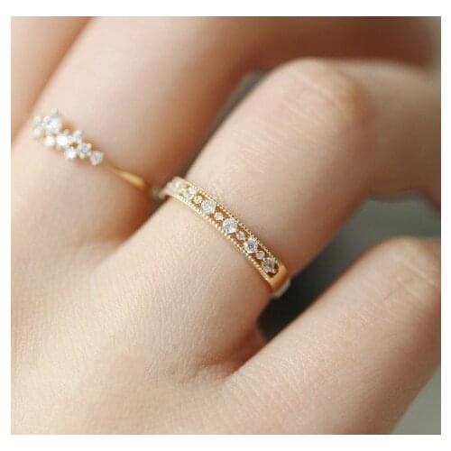 TRACYSWING Wedding Rings For Women Simple Hollow Out Cubic Zirconia Light Valentine Gifts Fashion Jewelry TWKCR541