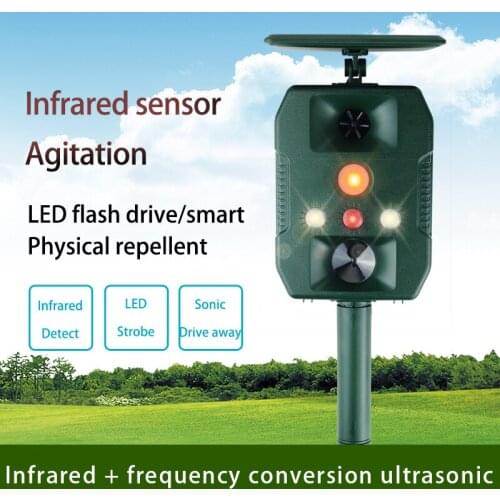 Outdoor Solar ultrasonic animal control garden use flashing fox Bats Birds Dogs Cats Repeller Repellent Environment protect