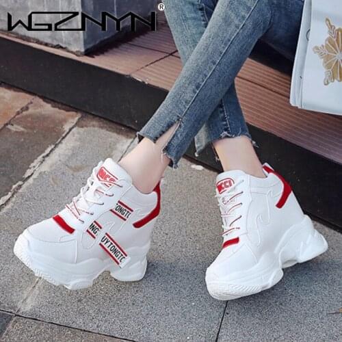 2020 Autumn Trendy Shoes Women High Top Sneakers Women Platform Ankle Boots Basket Femme Chaussures Femmes Height Increase Shoes