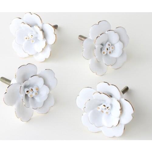 1 PCS Ceramic Hand Painted Wardrobe Kitchen Furniture Cabinet Door Handle Wall Decoration Dresser Drawer Pulls Knobs and Handles