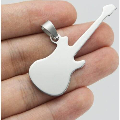 100pcs women jewelry charms guitar mirror double faces polished diy Pendant stainless steel Pendants for women wholesale price