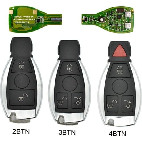 2/3/4 Buttons Car BGA Remote Key Car Smart Key 315Mhz 433MHz for MB Mercedes Benz Year 2000+ Year VVDI Semi Keyless NEC BGA Key