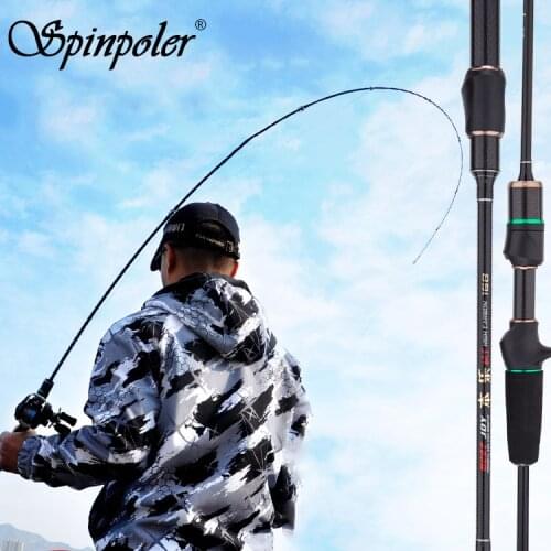 Spinpoler 1.5m 1.68m 1.8m 2.1m fishing rod solid tips UL Power 2 Sections Carbon Rod Spinning Casting Rod Fishing Tackle china