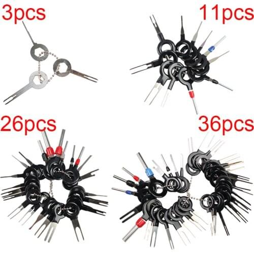 3/11/26/36Pcs Car Terminal Removal Tool Wire Plug Connector Extractor Puller Release Pin Extractor Kit for CarPlug Repair Tool