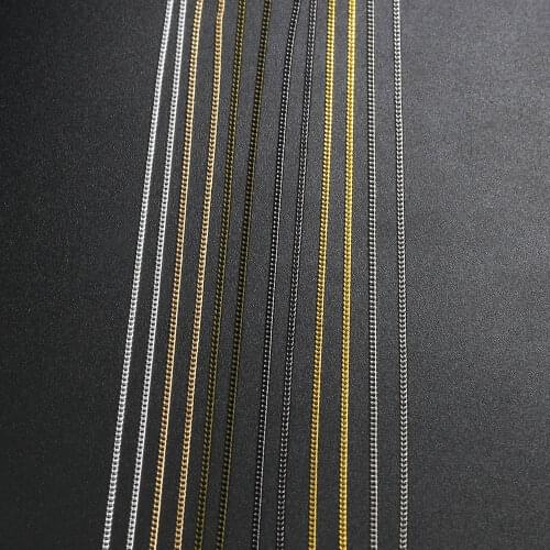5-10m/lot 1.3mm Gold Rhodium Copper Bulk Fine Necklace Chain For DIY Jewelry Making Supplies chain Finding Accessories Wholesale