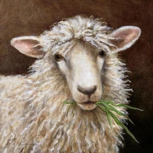 5d Diy Diamond Painting Full Round Sheep Diamond Embroidery Cross Stitch Kits Animal Mosaic Diamond Picture of RhinestoneZP-1573