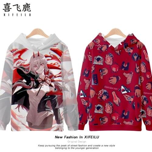 Anime Chainsaw Man Makima Pochita Hooded Hoodie Sweatshirt Coat Loose Autumn New Men Women Student Harajuku Jacket Tops Cosplay