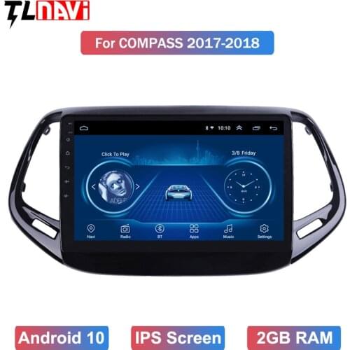 Android 10 Car Multimedia Player GPS Navigation For 1JEEP Compass 2017 2018 car stereo wifi Bluetooth DVR USB GPS