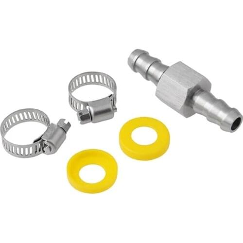 Car T-fitting Adapter Connector Stainless Steel For Fuel Pressure Gauge Sensor 3/8” T-Fitting Adapter with Clamps