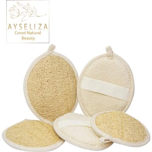 Ayseliza Loofah Face Mitt Exfoliating Peeling Purifying Bath Glove Turkish Quality Made From %100 Natural Plant Fibers Silky