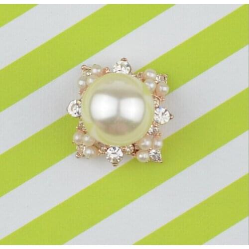 Free Shipping Wholesale 50pcs/lot 23x23mm Rhinestone Flatback Button For Hair Flower Wedding Invitation WY021