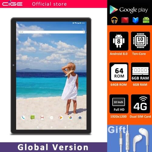 CIGE N9 Android 4G Phone Call Tablet 10 Inch IPS 1920x1200 MTK6797 6GB RAM GPS 6000mAh Battery Dual Cameras Tablets PC