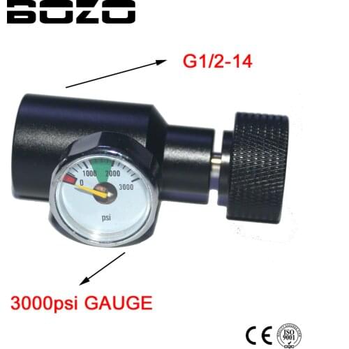 Cylinder Airsoft PCP shooting Universal fill adapter with 3000psi gauge Remote On/Off ASA paintball