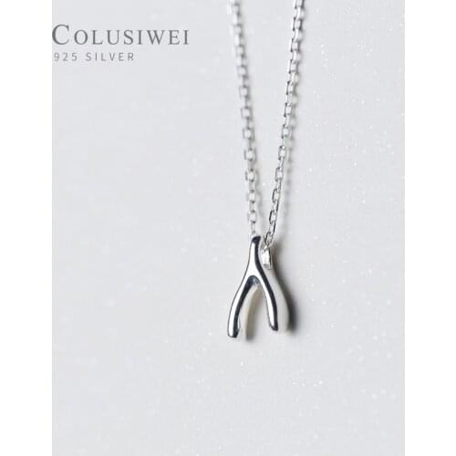 COLUSIWEI Genuine 925 Sterling Sliver Letter “Y” Pendant Necklace for Women Link Chain Necklace Korea Style Fine Jewelry Gift