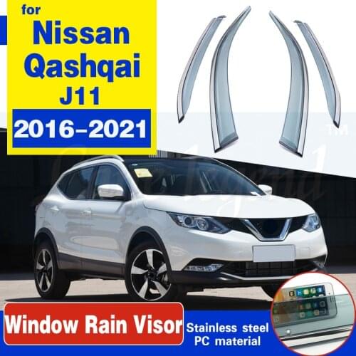 Side Window Deflector For Nissan Qashqai J11 2016 2017 2018 2019 2020 2021 Smoke Window Shields Window Visor Sun Rain Visor