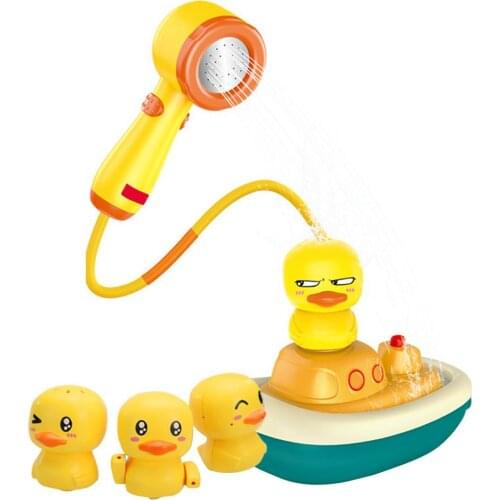 Baby Bath Toys For Kids Electric Duck Spraying Baby Bath Toy 2-in-1 Floating Boat Kid Shower Toy Outside Pool Bathtub Toys