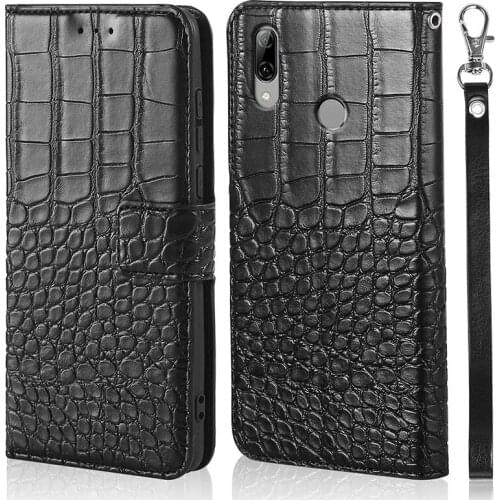 DOREXLON Case for Huawei P Smart 2019 POT-LX1 POT-LX3 With Strap Case with Crocodile texture magnet leather cover