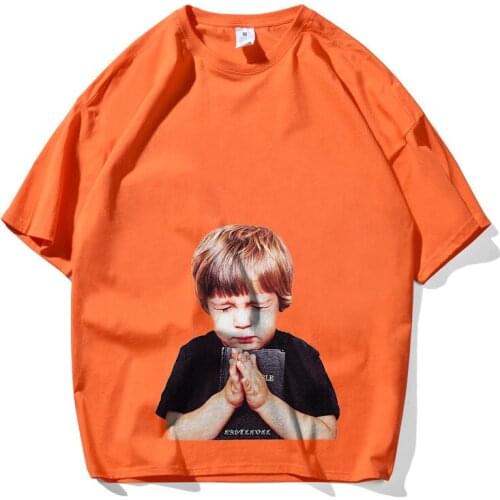 Mens Summer New Products American Style Trend Street Character Printed T-shirt Loose Oversize Couple Casual Short Sleeves