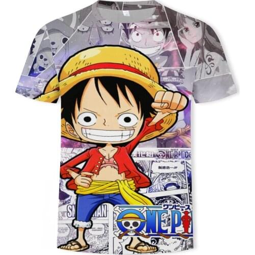 3d print Anime mens t-shirts New loose Fashion casual Japanese Anime Luffy fashion O-neck Short sleeved summer tee shirt homme