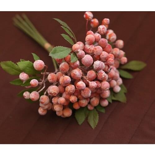 Simulation Blueberry Fruit For Wedding DIY Bridal Bouquet Kitchen Party Craft Orange Blueberries And Stems Artificial Berries