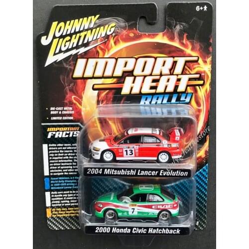 Johnny Lightning 1/64 mitsubishi Lancer Honda Civic chase Diecast Collection of Simulation Alloy Car Model Children Toys